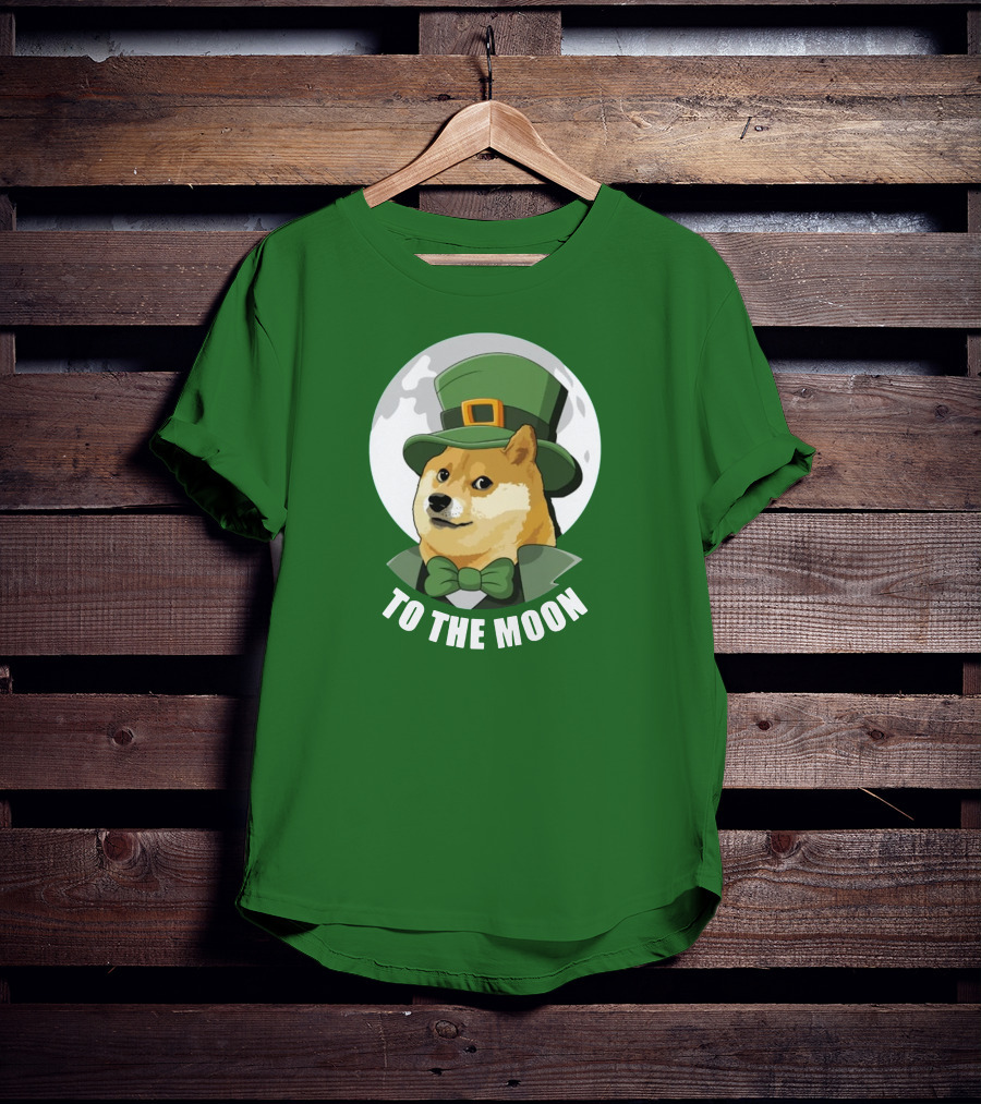 TO THE MOON Doge Leprechaun T-Shirt