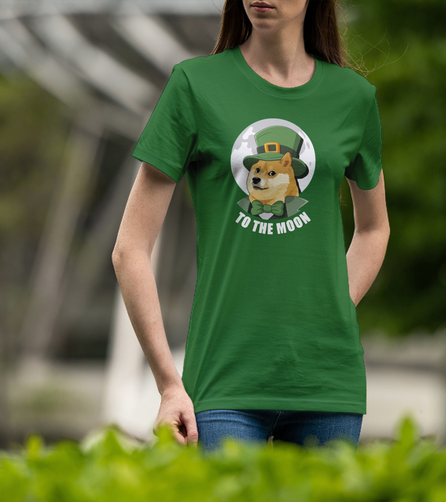 TO THE MOON Doge Leprechaun T-Shirt