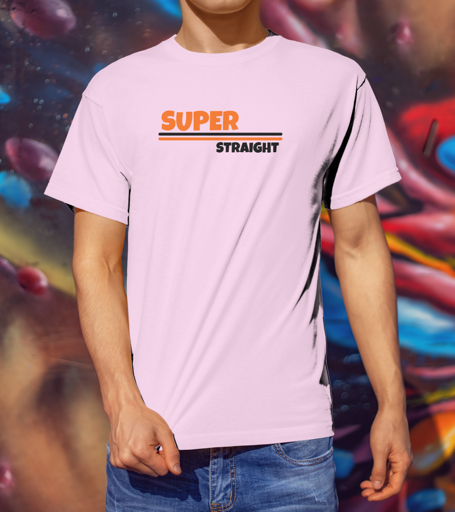 Super Straight Shop Pink Background T-Shirt