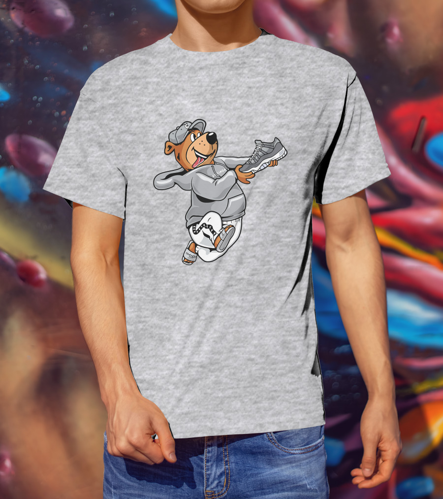 Cool Grey 11s Bear With Sneakers T-Shirt