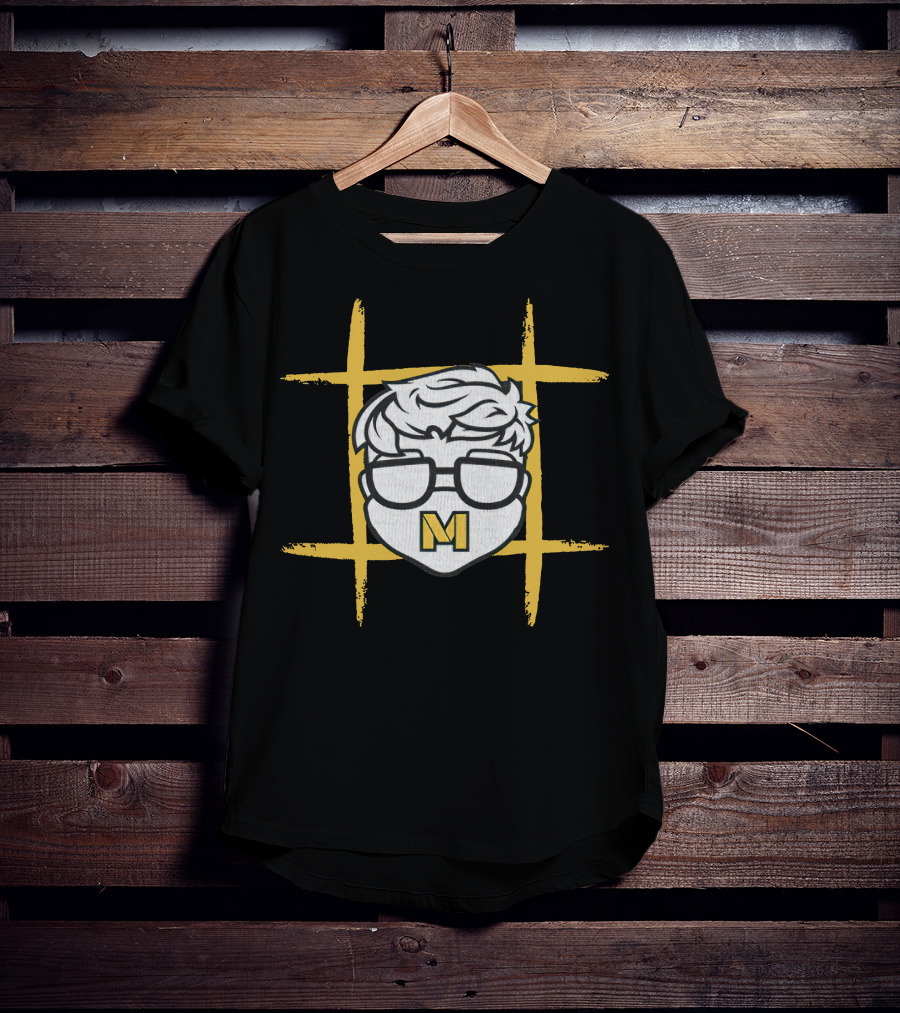 MeatyMarley Clothing Line M Logo With Hair And Glasses T-Shirt