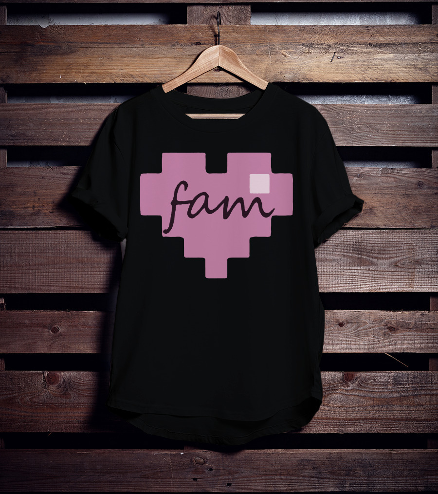 Fufambam Store Pixel Heart Fam T-Shirt