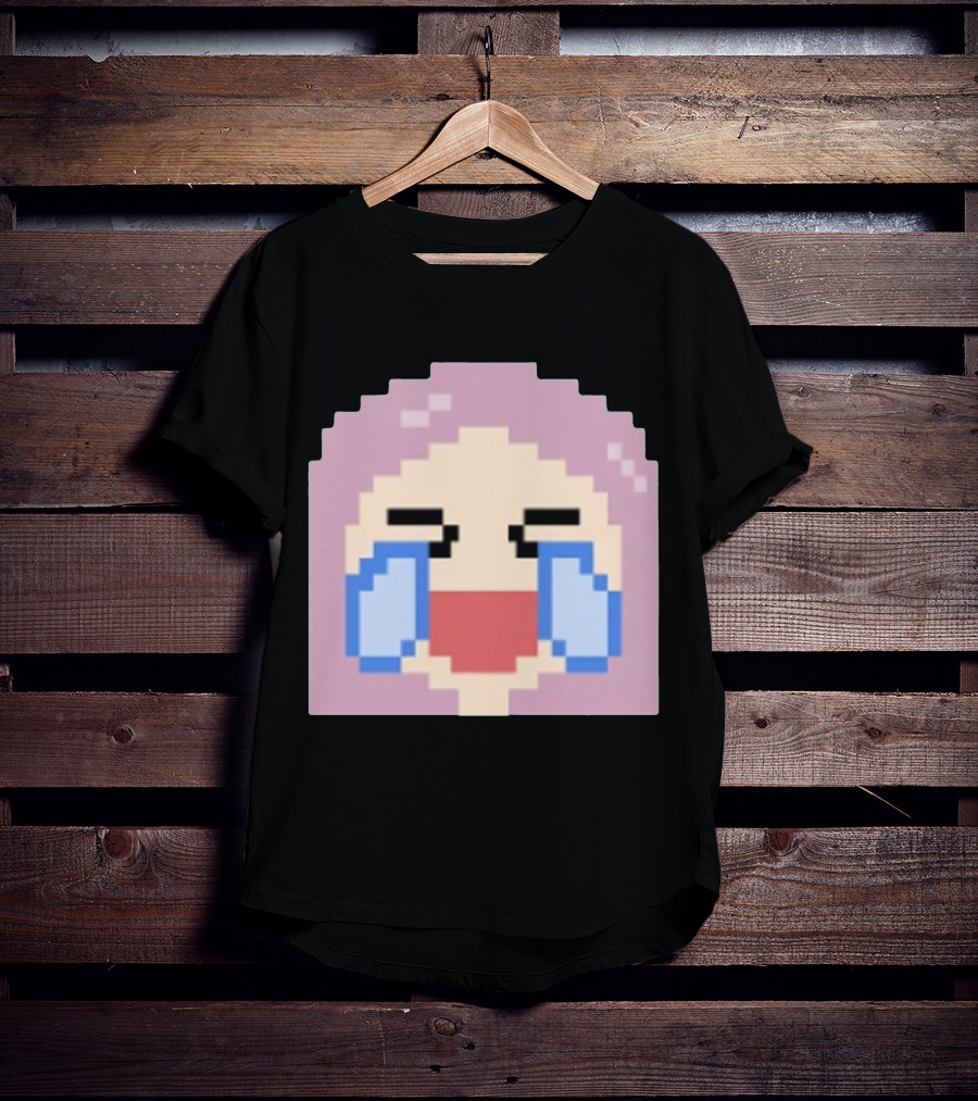 Fufambam Shop Pixel Art Crying Laughing Face T-Shirt