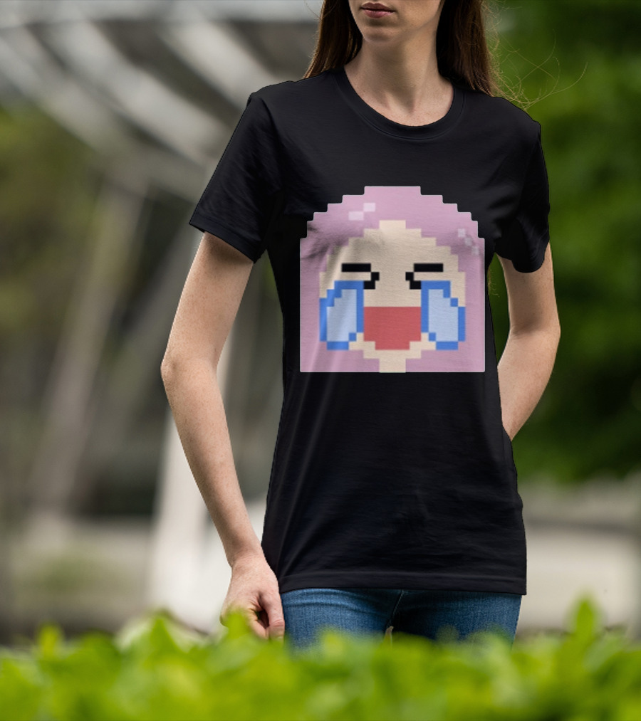Fufambam Shop Pixel Art Crying Laughing Face T-Shirt