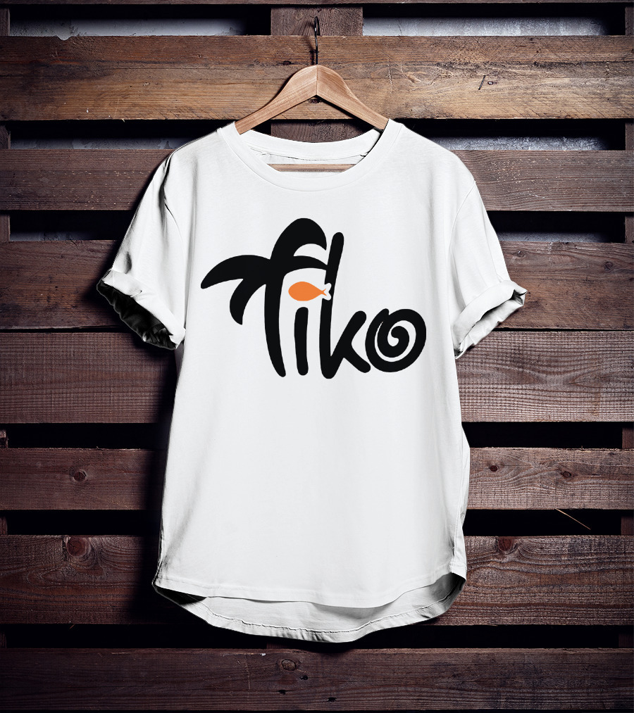 Tiko Fish Logo With Palm Tree T-Shirt