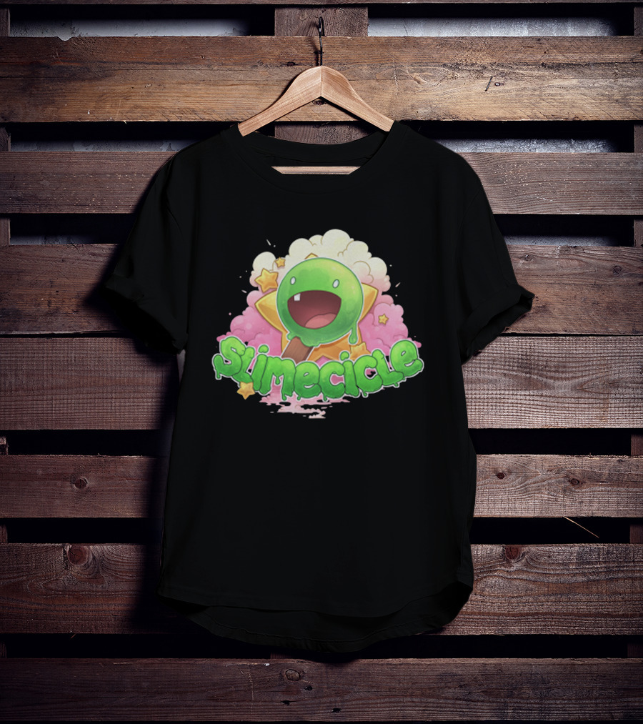 Slimecicle Cute Starry Green Slime Character T-Shirt