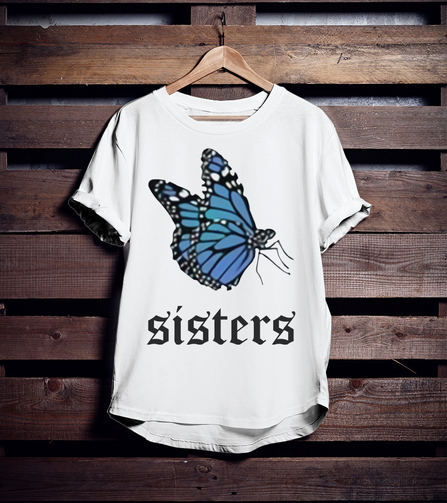 Sisters Blue Butterfly T-Shirt