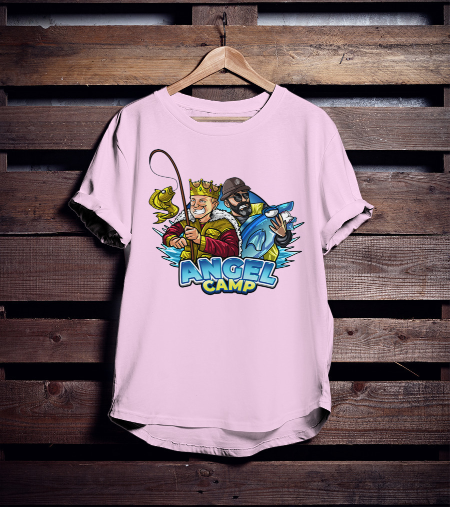 Angel Camp Fishing King And Blue Shark T-Shirt