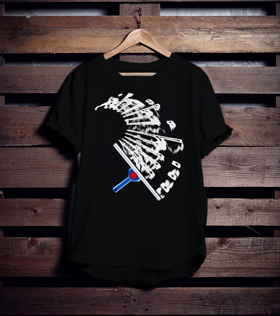 Stamsite Squeegee Abstract Black And White Motion T-Shirt