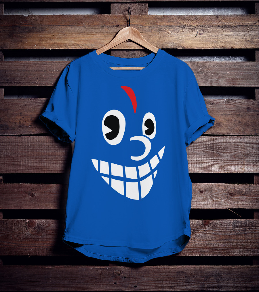 Lil Darkie Merch Blue Face Grin Red Accent T-Shirt