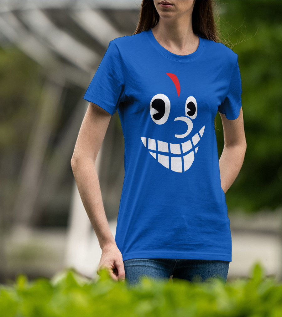 Lil Darkie Merch Blue Face Grin Red Accent T-Shirt