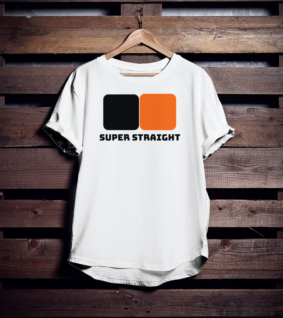 Super Straight Black Orange Square T-Shirt