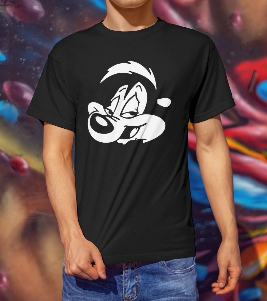 Pepe Le Pew Iconic Black And White Cartoon Character Image T-Shirt