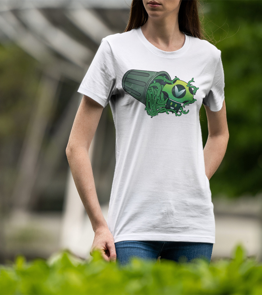 Vinesauce Trash Can With Green Goo And Controller T-Shirt