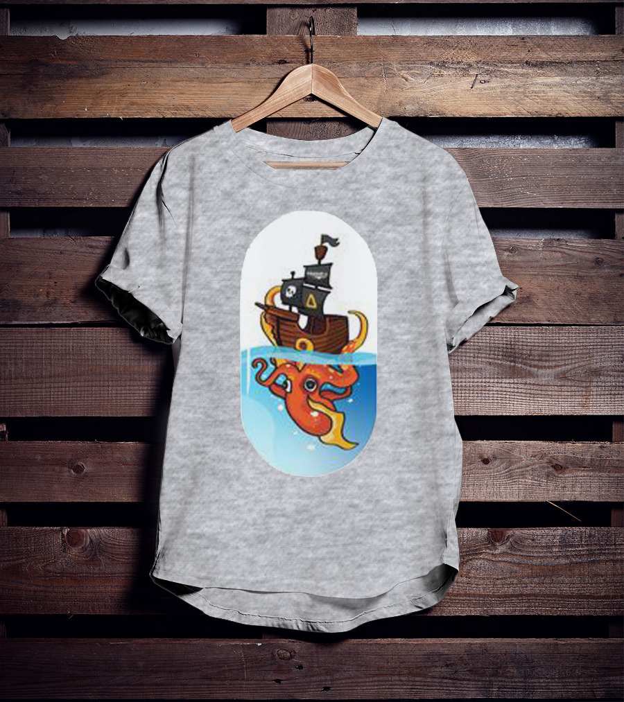 A For Adley Pirate Ship And Orange Octopus Adventure T-Shirt