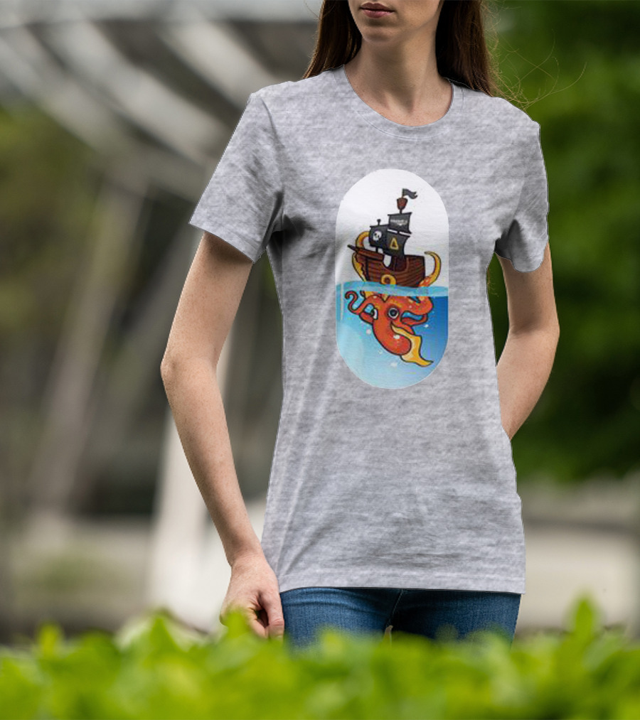 A For Adley Pirate Ship And Orange Octopus Adventure T-Shirt