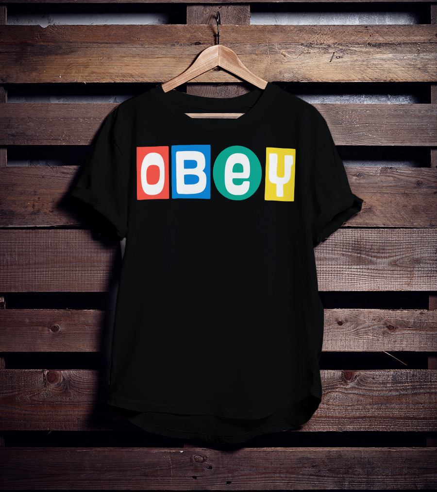 OBEY In Colorful Block Letters T-Shirt