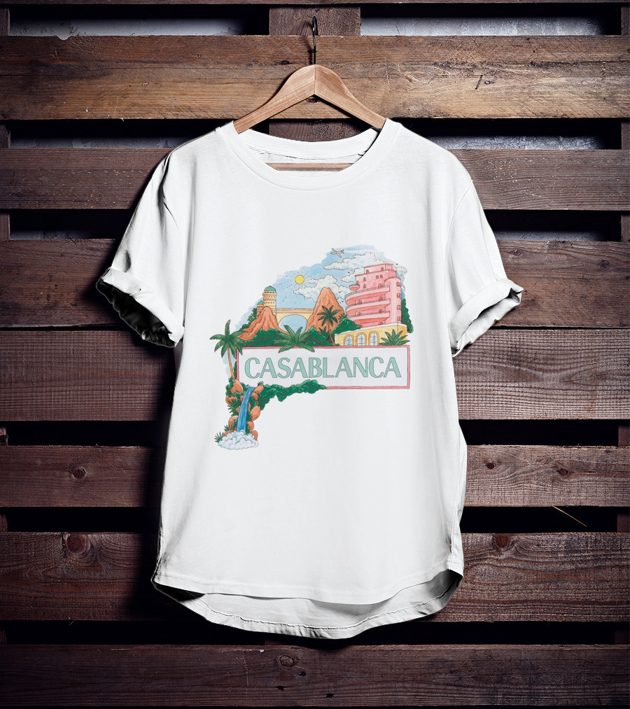 Casablanca Merch Casa Views With Scenic Landscape And Art Deco Elements T-Shirt