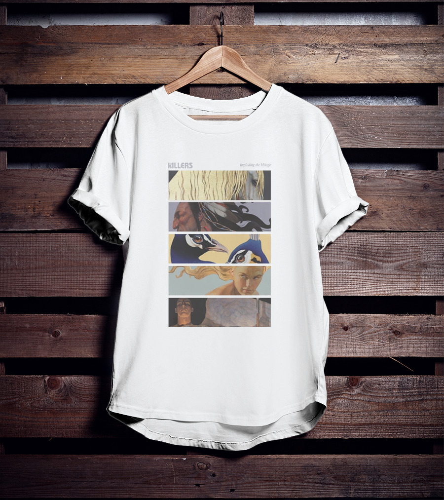 Killers Imploding The Mirage Peacocks Imagery Collage T-Shirt