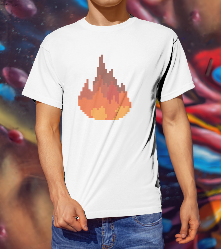 Sapnap Merch Fine Pixel Fire Flames T-Shirt