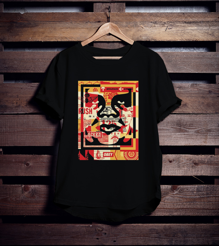 Obey Trans-Europe Express Rush Moscow Station Collage T-Shirt