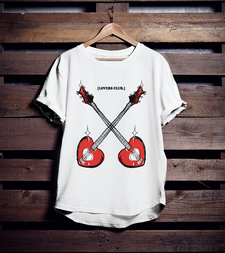 Lovers Club Crossed Heart Guitars T-Shirt
