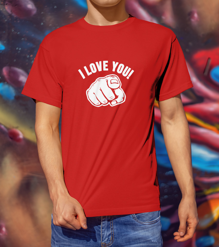 I Love You Fist Motif T-Shirt