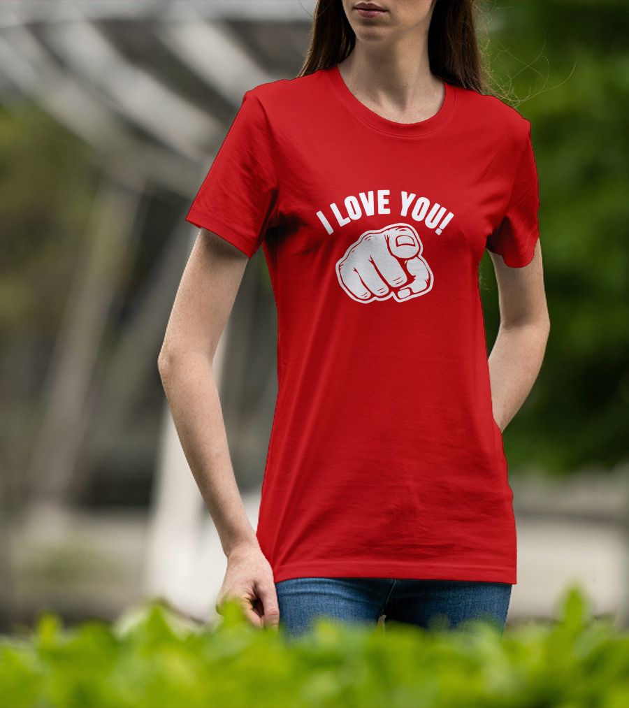 I Love You Fist Motif T-Shirt