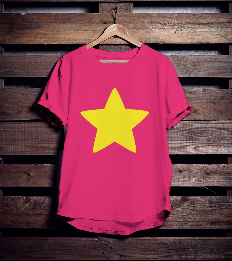 Steven Universe Yellow Star On Pink Background Cosplay T-Shirt