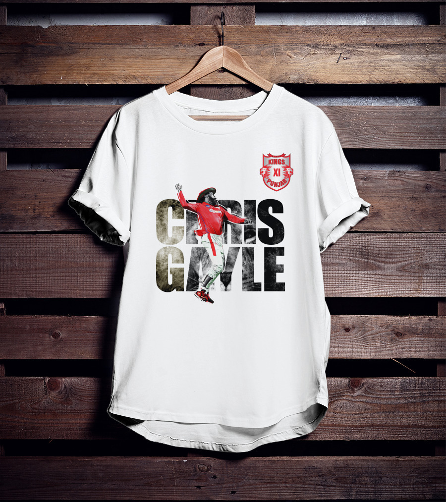 Chris Gayle Kings XI Punjab The King Crown Of The Jungle T-Shirt