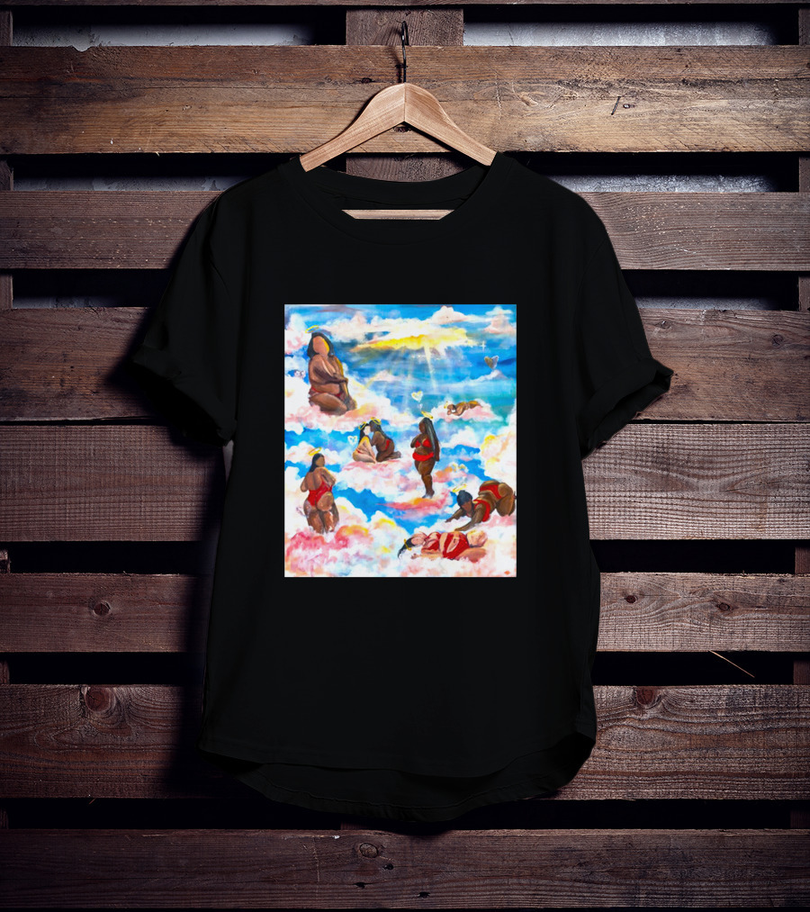 Fat Angels In Cloudscape With Hearts T-Shirt