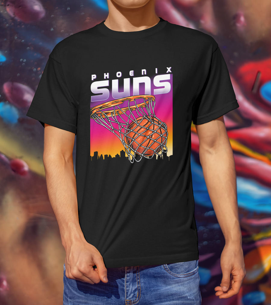Phoenix Suns Modern Basketball Skyline Sunset T-Shirt