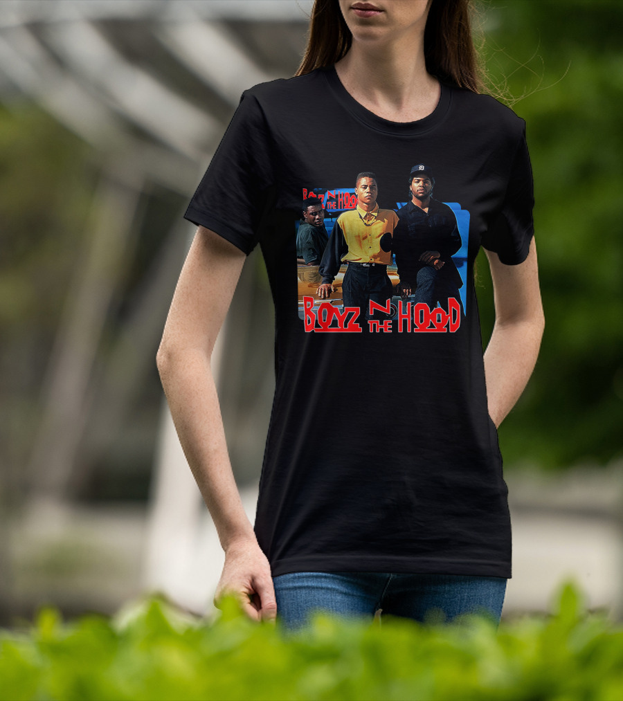 Boyz N The Hood Movie Characters Standing By Car T-Shirt