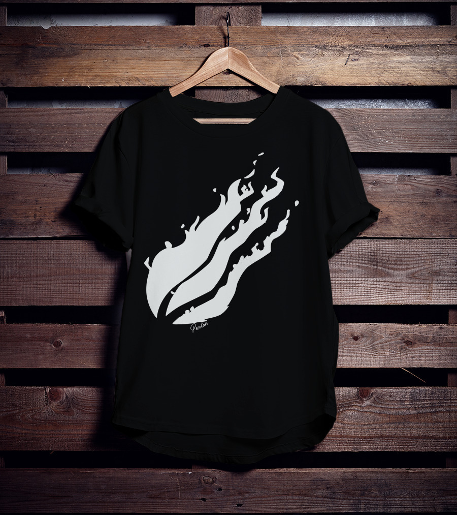 Preston Flame Black White T-Shirt