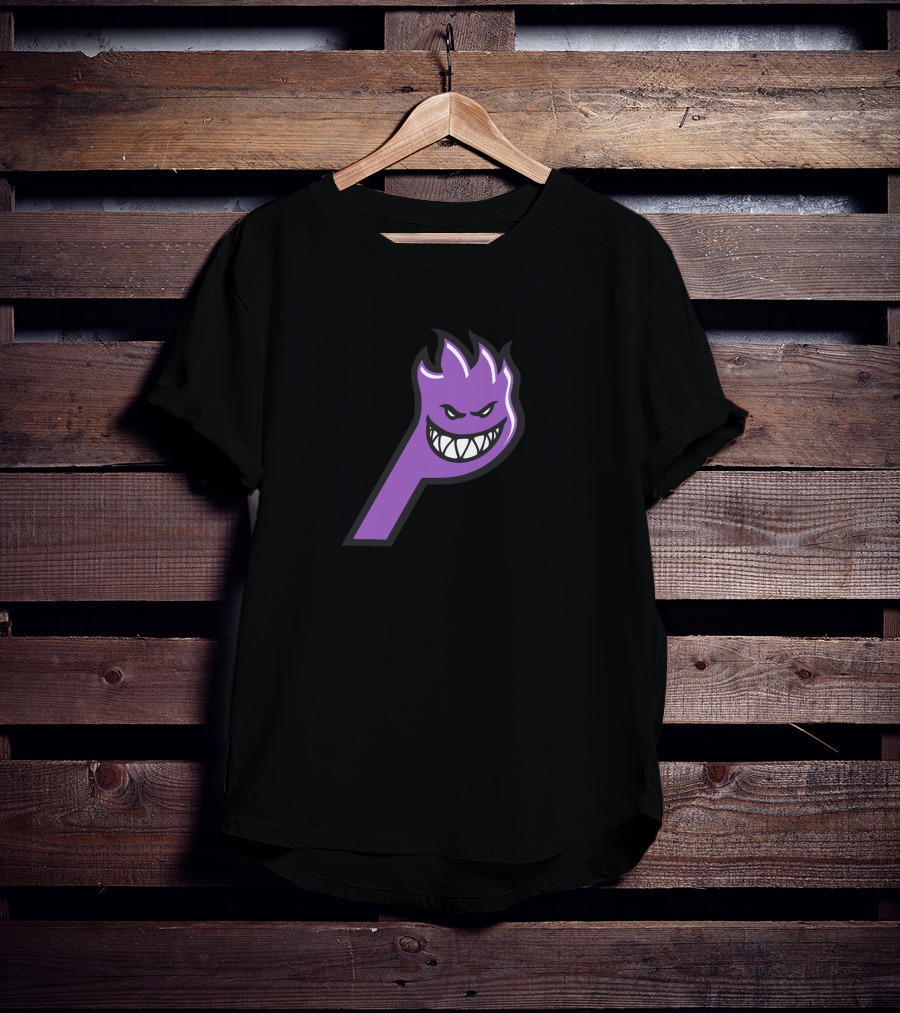 Palace Spitfire Purple Flame Logo With Smiling Face T-Shirt