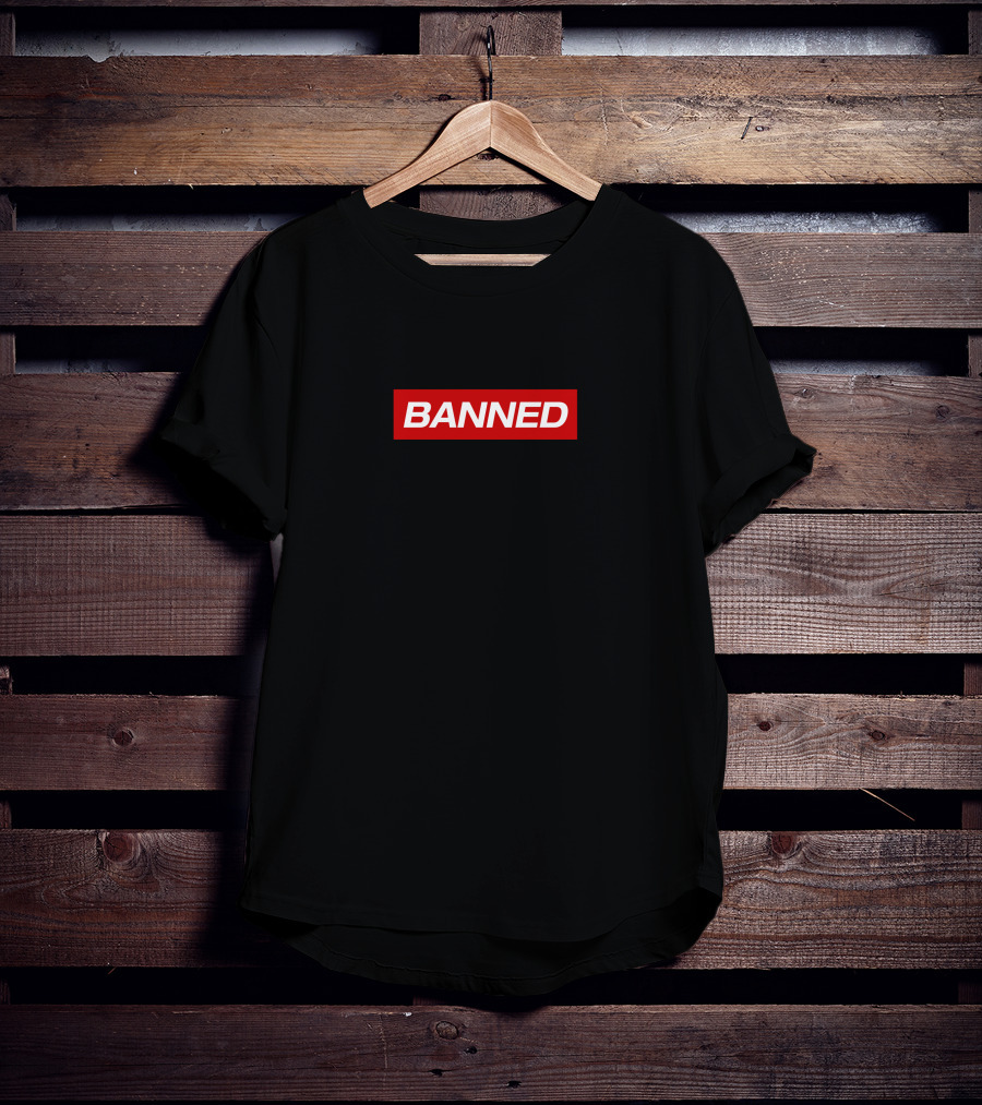 Banned Crank Gameplays Bold Red Block Text T-Shirt