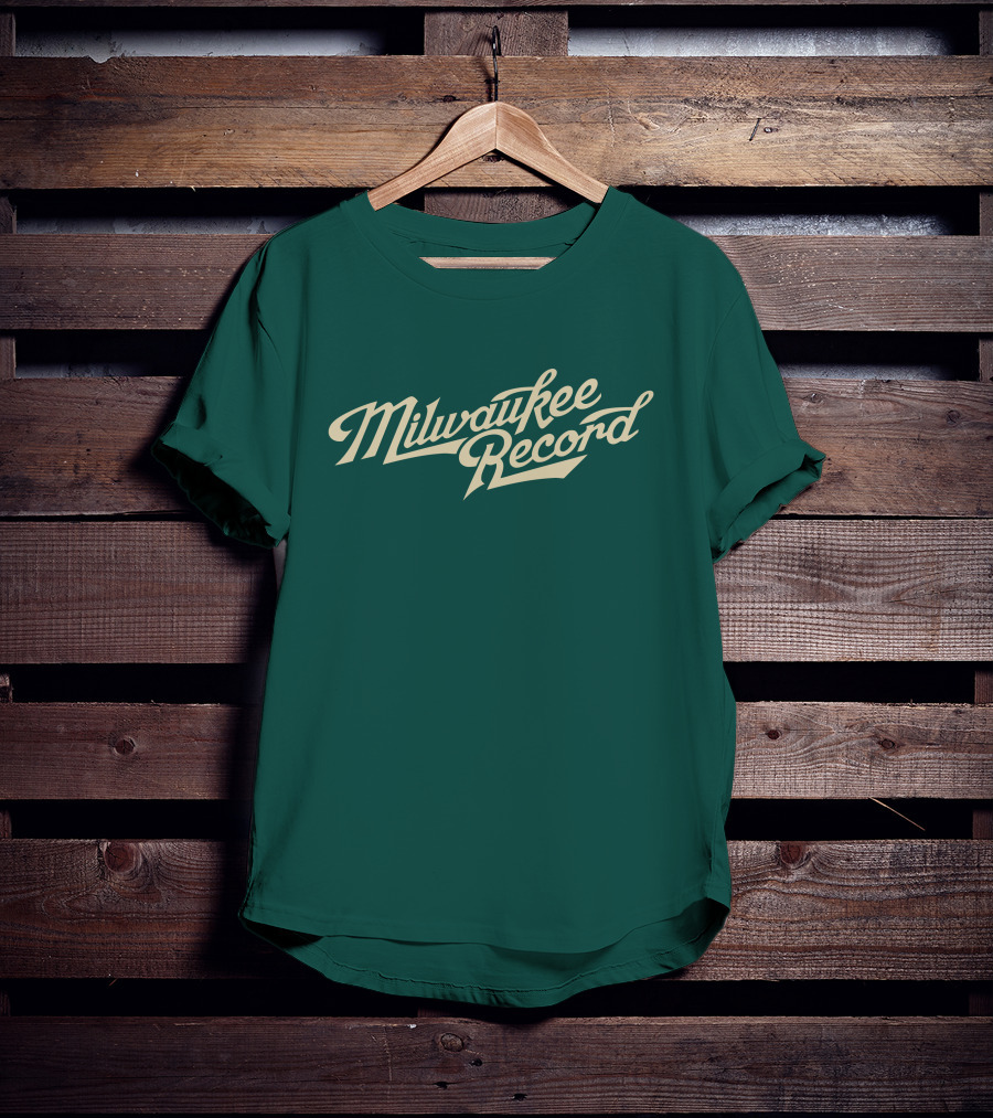 Milwaukee Record Forest Green Script T-Shirt