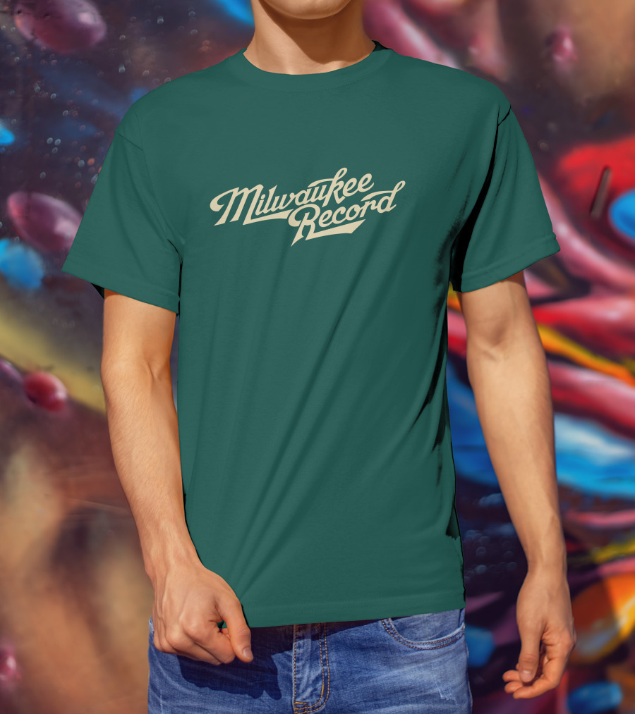 Milwaukee Record Forest Green Script T-Shirt