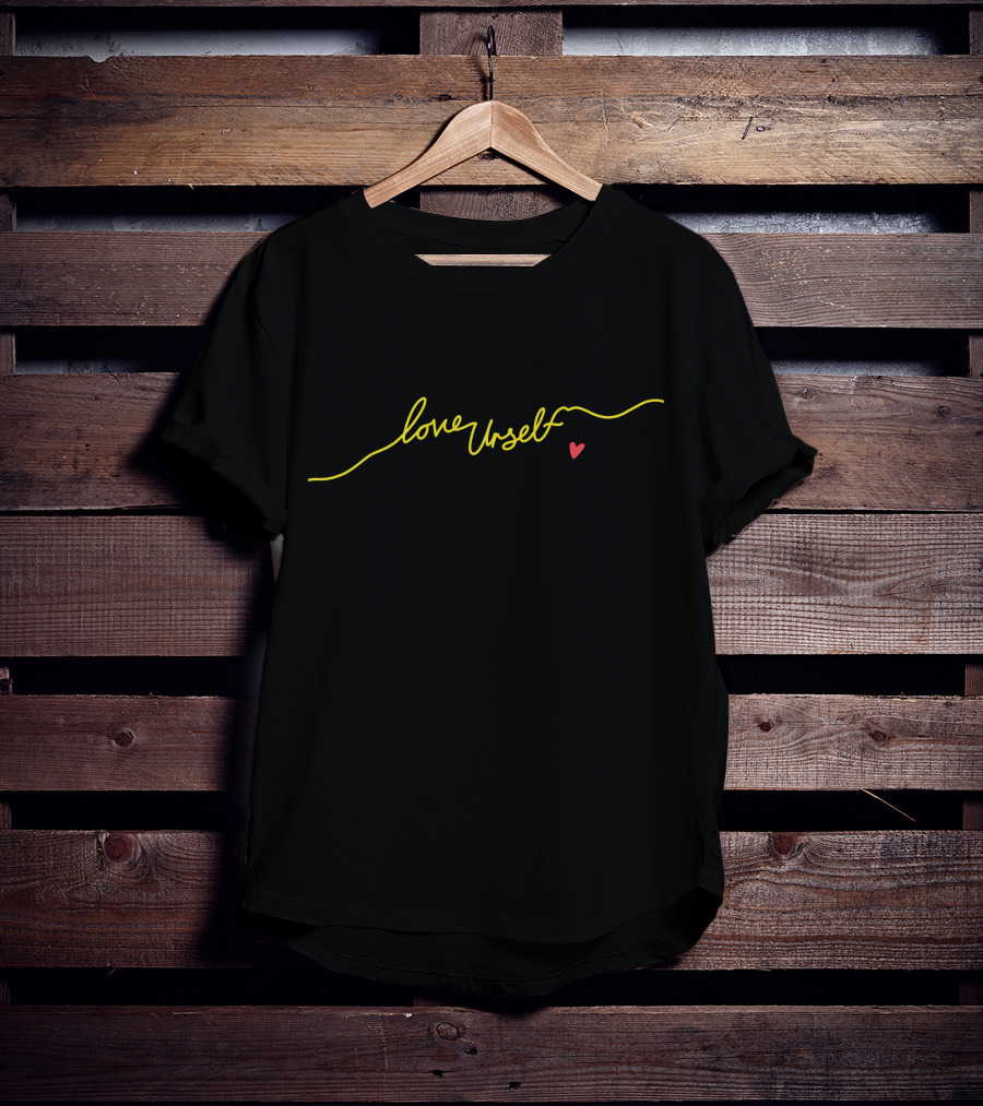 Ketnipz Merch Love Urself Yellow Script Red Heart T-Shirt