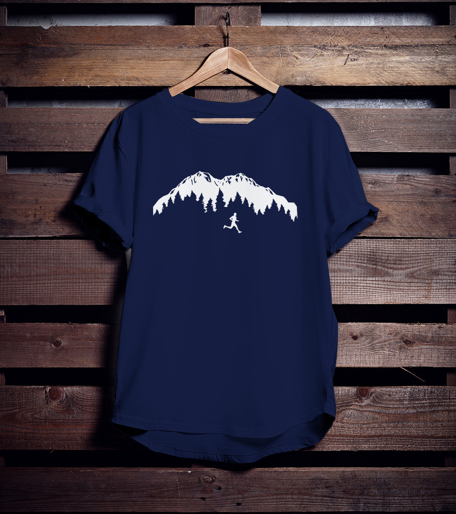Trail Runner In Mountains Forest T-Shirt