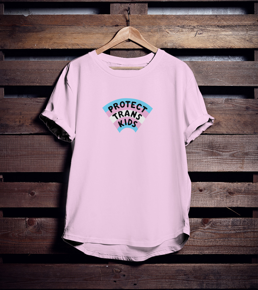 Protect Trans Kids Rainbow Flag Katiemckorra T-Shirt