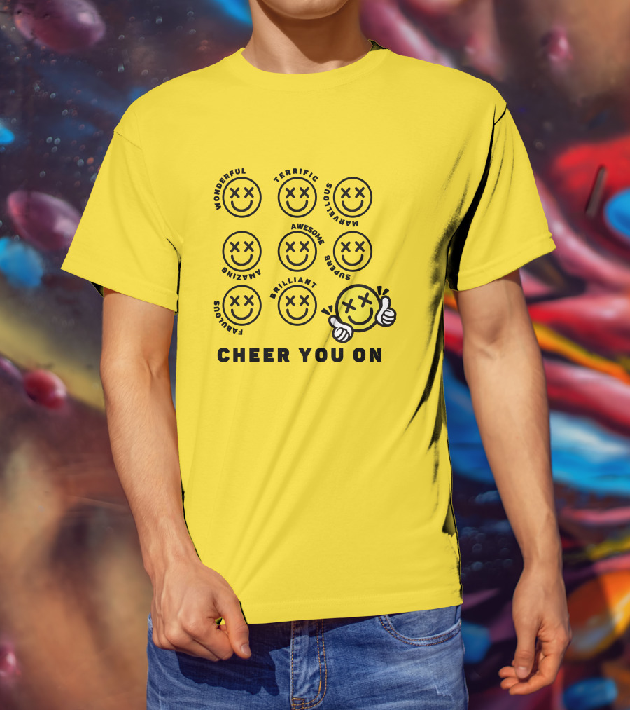 Cheer You On Gulfkanawut Marvelous Fabulous Smiley Faces T-Shirt