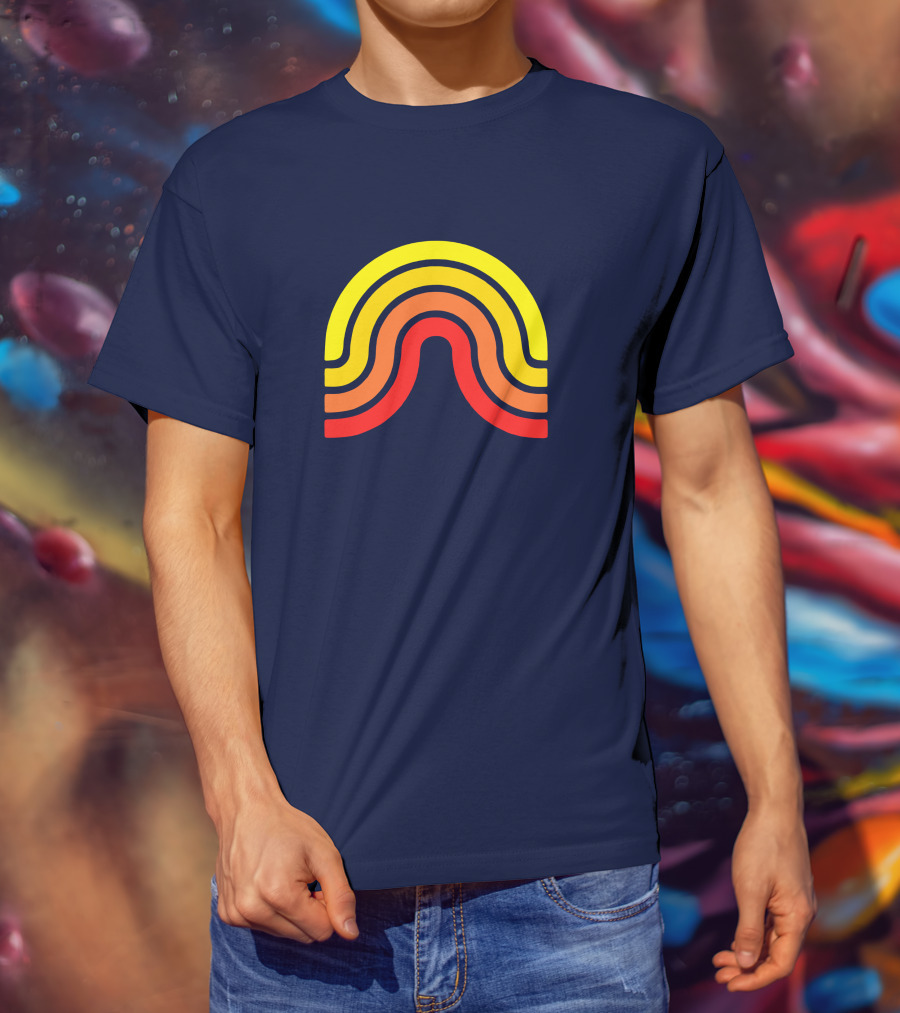The Geoff Stuff Olden Days Rainbow Logo Geof Flramsey T-Shirt