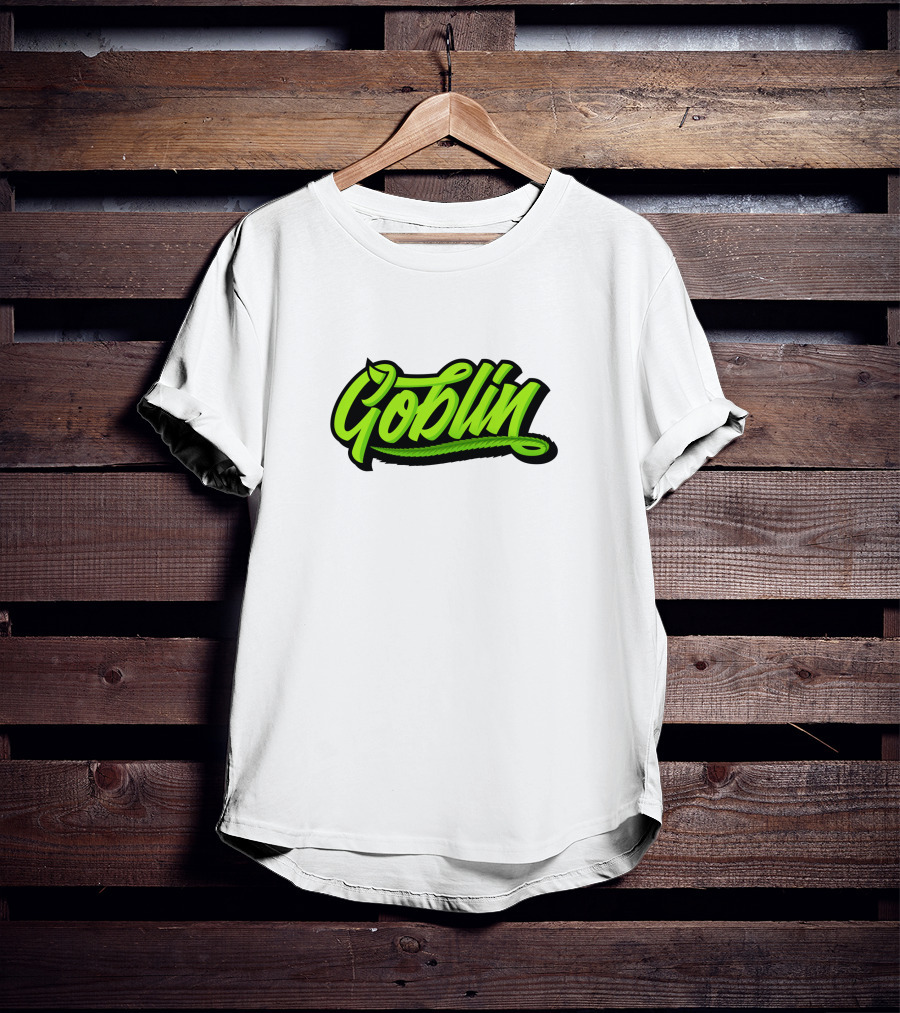 Goblin Merch Logo Graphic Bold Green Script T-Shirt