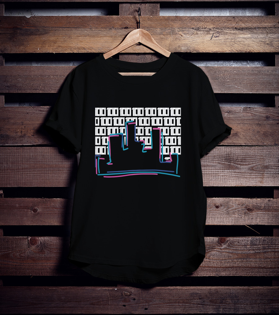 Iconografi Neon Skyline 1010101 Koidoodles T-Shirt