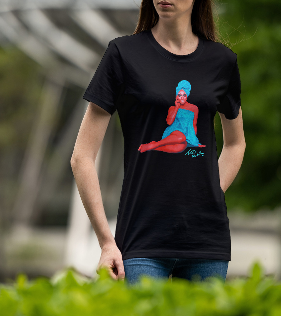 Trixie Mattel Merch Full Coverage Blue Towel And Turban Iconic Pose T-Shirt