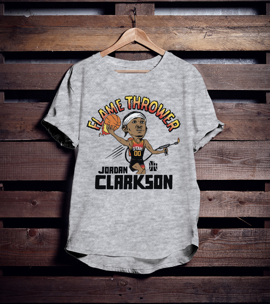 Flamethrower Jordan Clarkson Utah Basketball T-Shirt