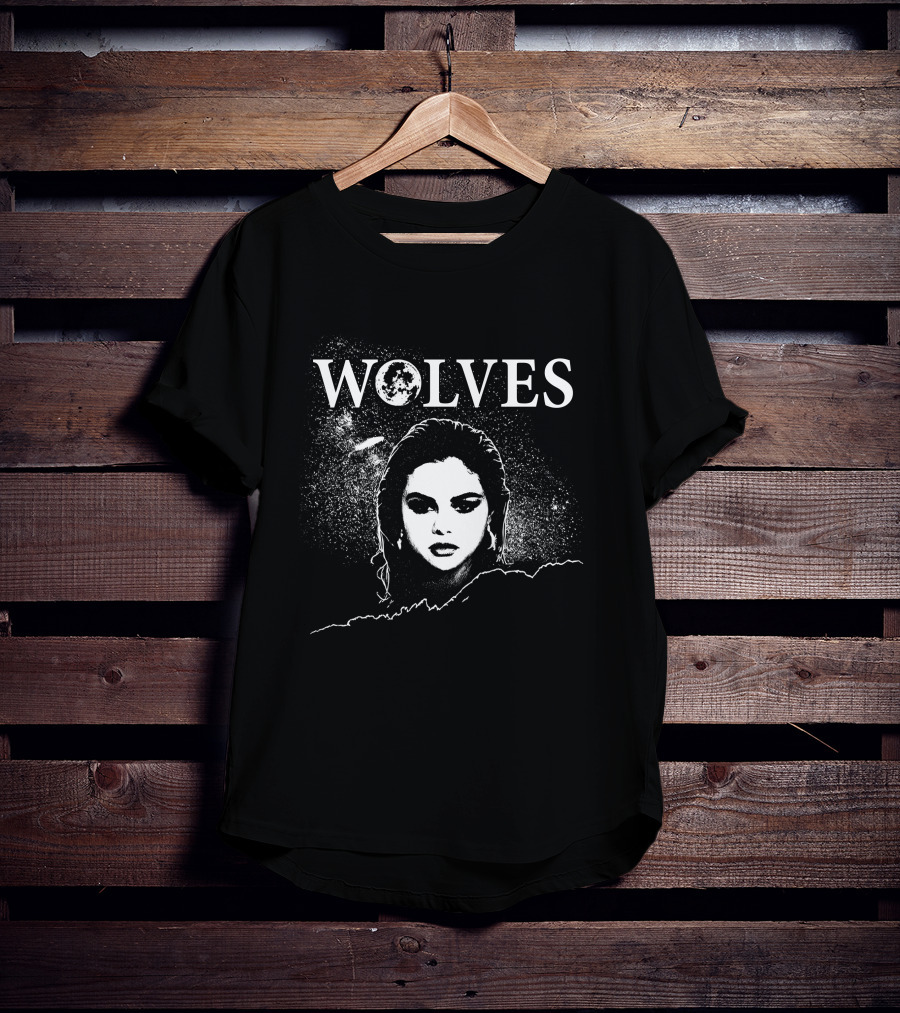 Selena Gomez Wolves Starry Portrait Merch T-Shirt