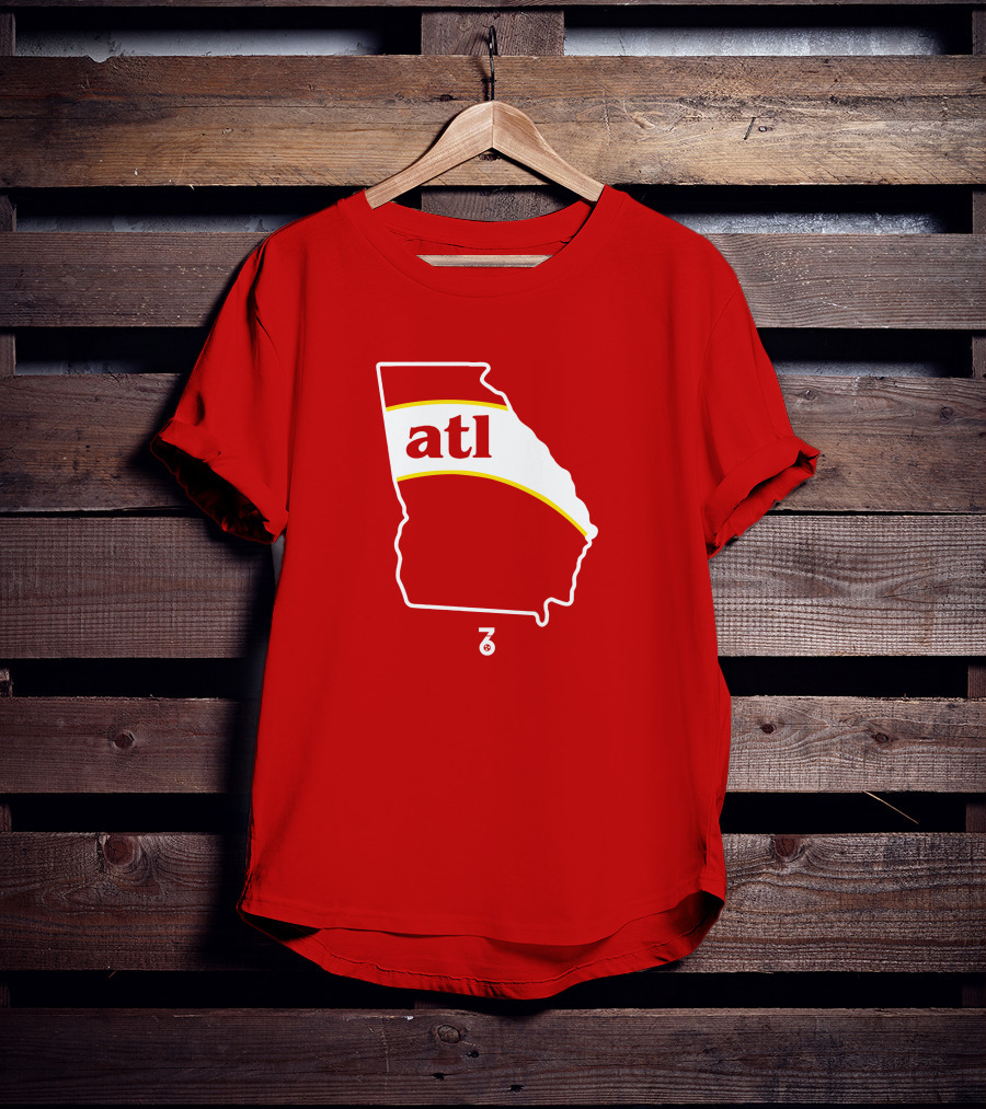 Atlanta ATL State Stripe Seven Six Merch T-Shirt