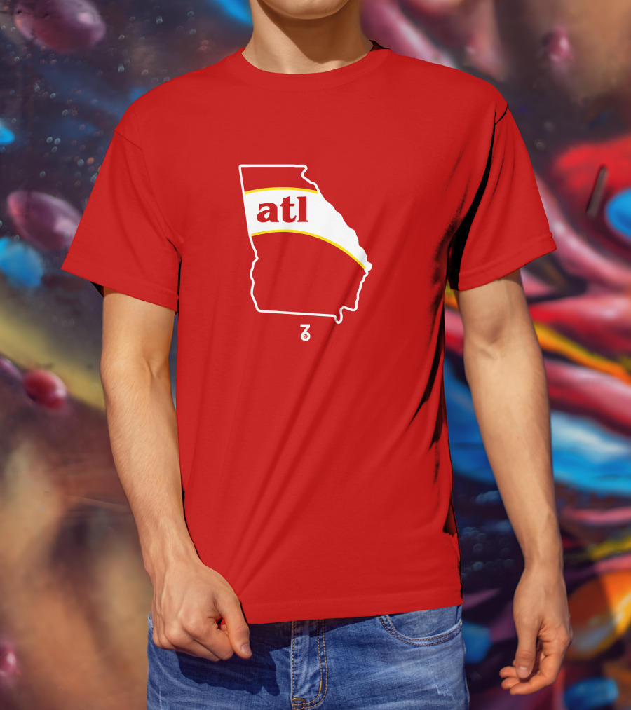 Atlanta ATL State Stripe Seven Six Merch T-Shirt